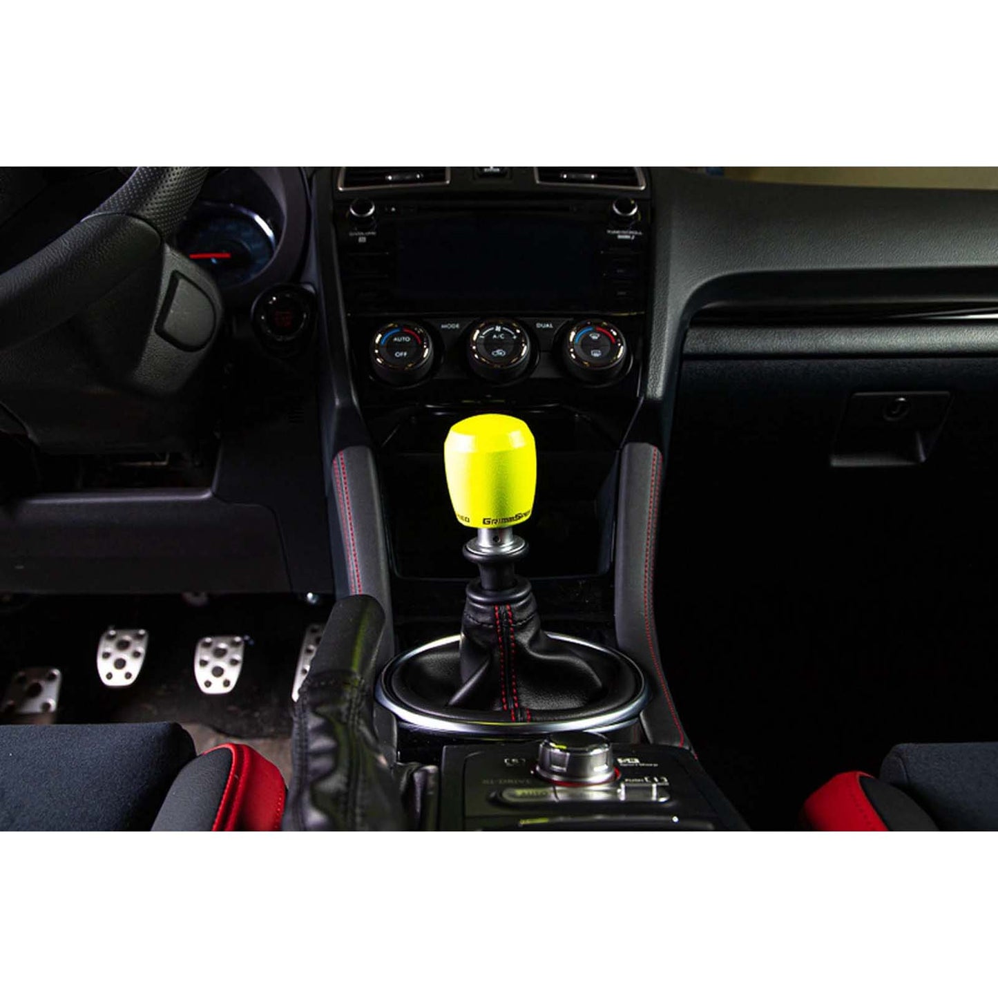 GRM380005 GrimmSpeed Stainless Steel Stubby Shift Knob - Neon Green - 2015-2021 Subaru WRX & STI / 2013-2021 FRS / BRZ / 86,