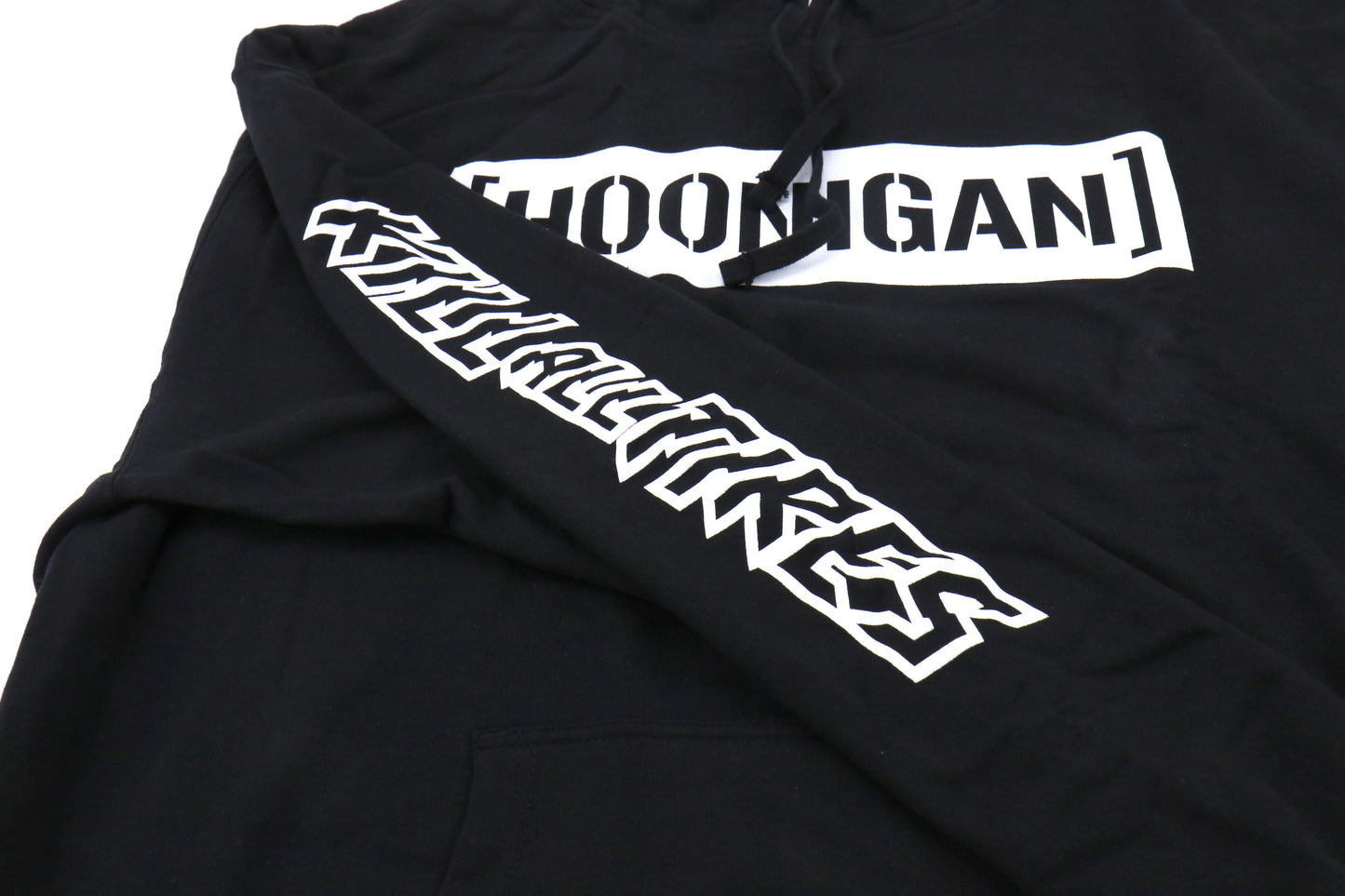 HOOHM251CBKT-BLK-L HOONIGAN Censor Bar Kill All Tires Pullover Hoodie Black / White-Large,