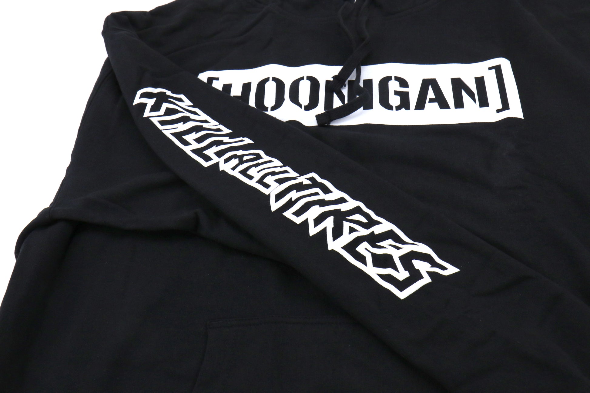 HOOHM251CBKT-BLK-L HOONIGAN Censor Bar Kill All Tires Pullover Hoodie Black / White-Large,