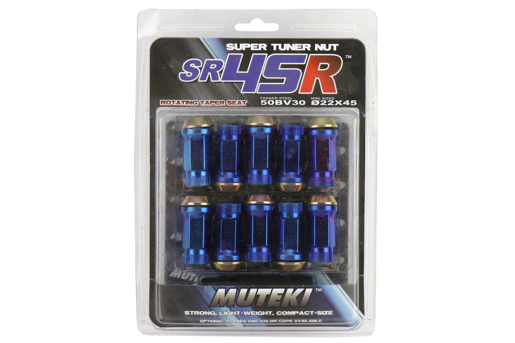 KIC32935UN Muteki SR45R Open Ended Lugs (Various Colors) - 2015+ WRX / 2015+ STI / 2013+ FT86 / 2014+ Forester-Burned Blue Neon,