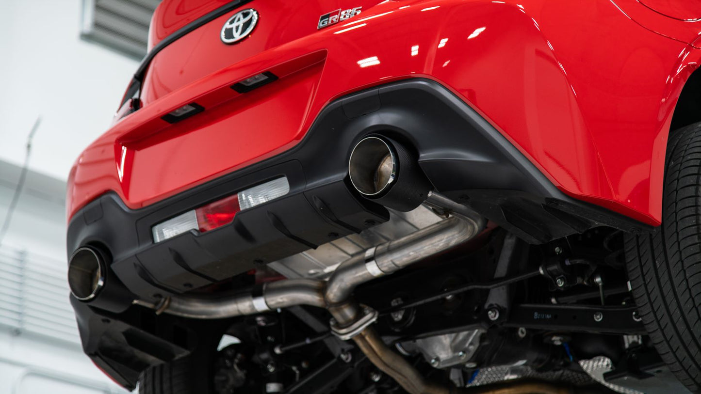 MBRS48053CF MBRP Axle Back Exhaust Dual Split Carbon Tips - 2022+ Toyota GR86 / Subaru BRZ,