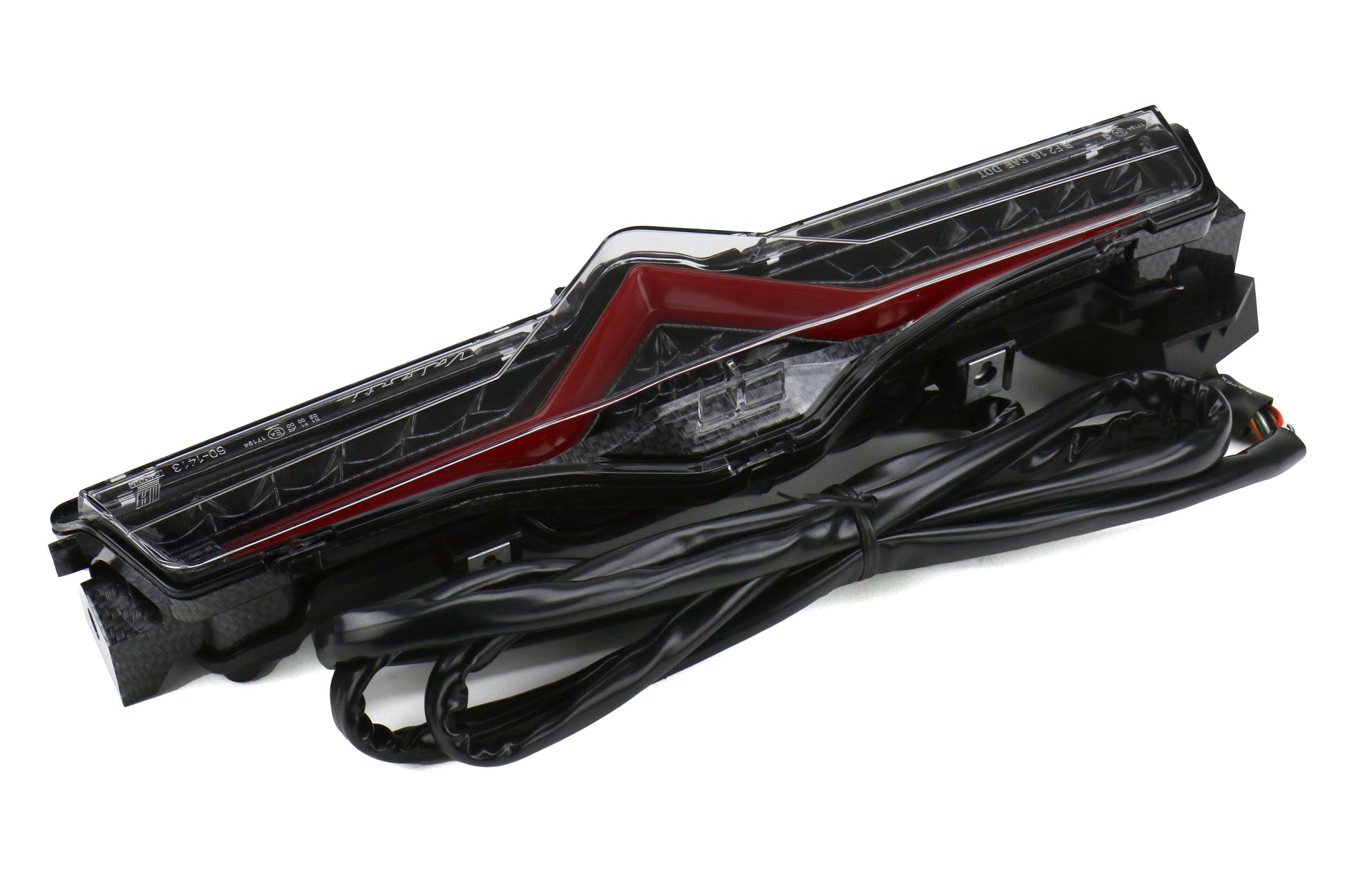 OLMA.70182.2 OLM VL Style Sequential 4th Brake Light / Reverse Light (Clear Lens, Carbon Look Base, Red Bar) - 2013-2020 FRS / BRZ / 86,