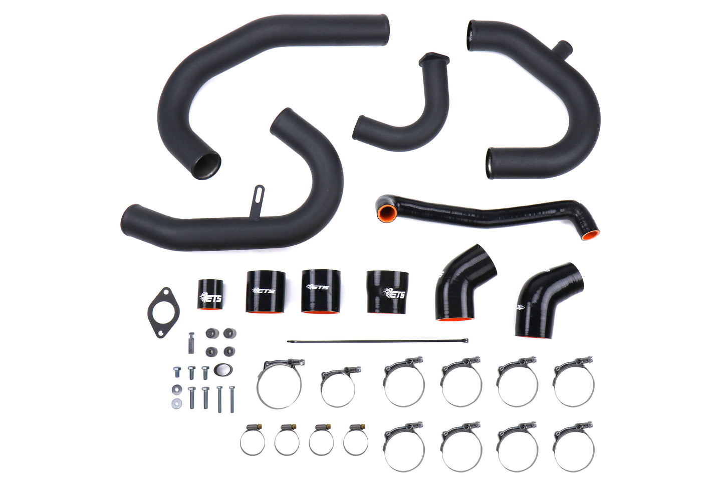 ETS200-40-ICP-001 ETS Front Mount Intercooler Piping Kit - 2015-2018 WRX-Wrinkle Black - Stainless Steel-Stock BOV-Stock,