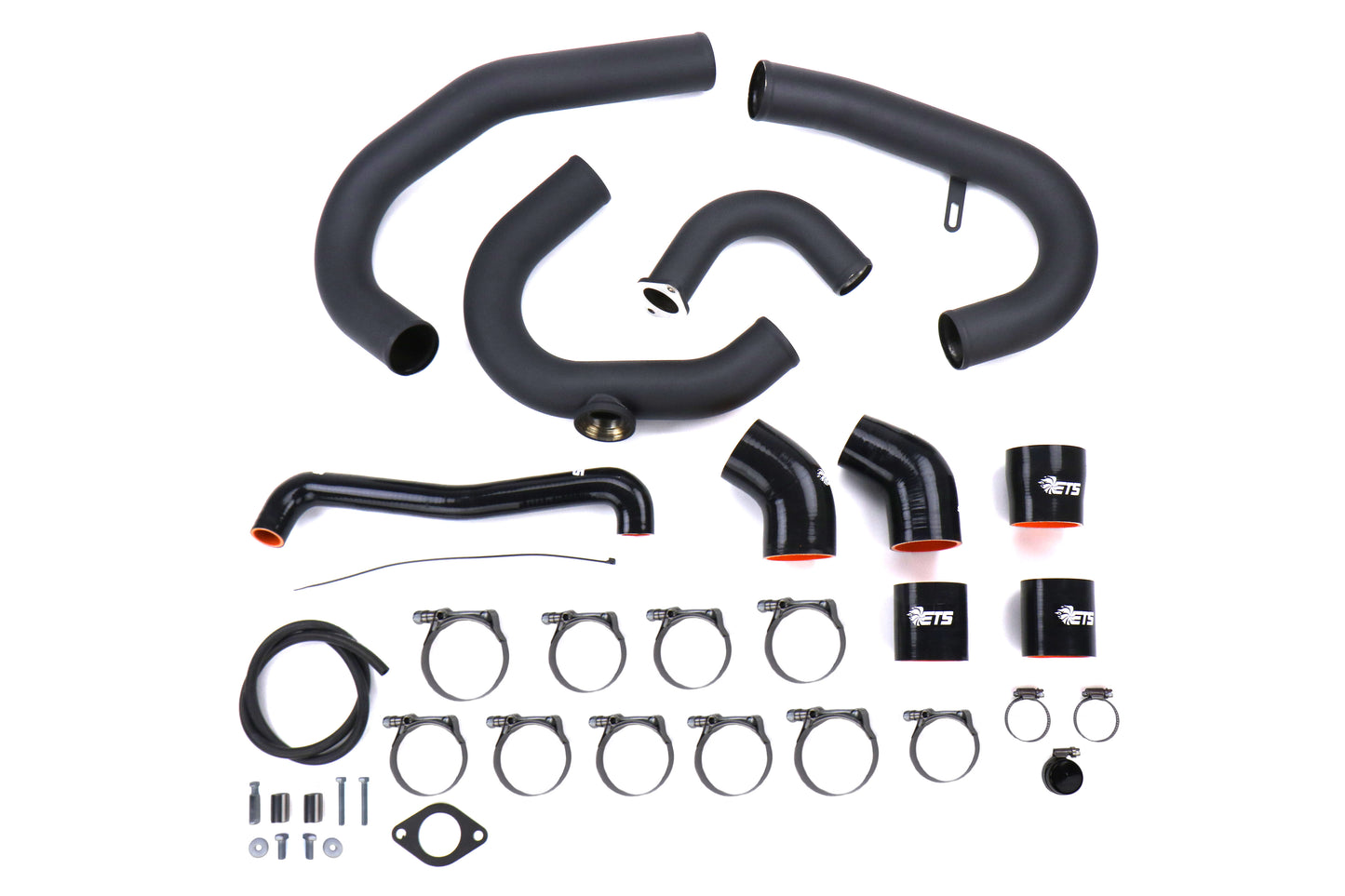 ETS200-40-ICP-003 ETS Front Mount Intercooler Piping Kit - 2015-2018 WRX-Wrinkle Black - Stainless Steel-HKS BOV-Stock,