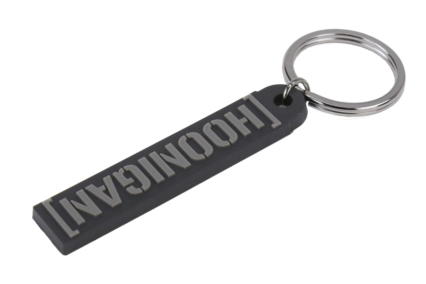 HOOHA318CBAR-BKGY HOONIGAN Censor Bar Rubber Key Chain Black / Gray,