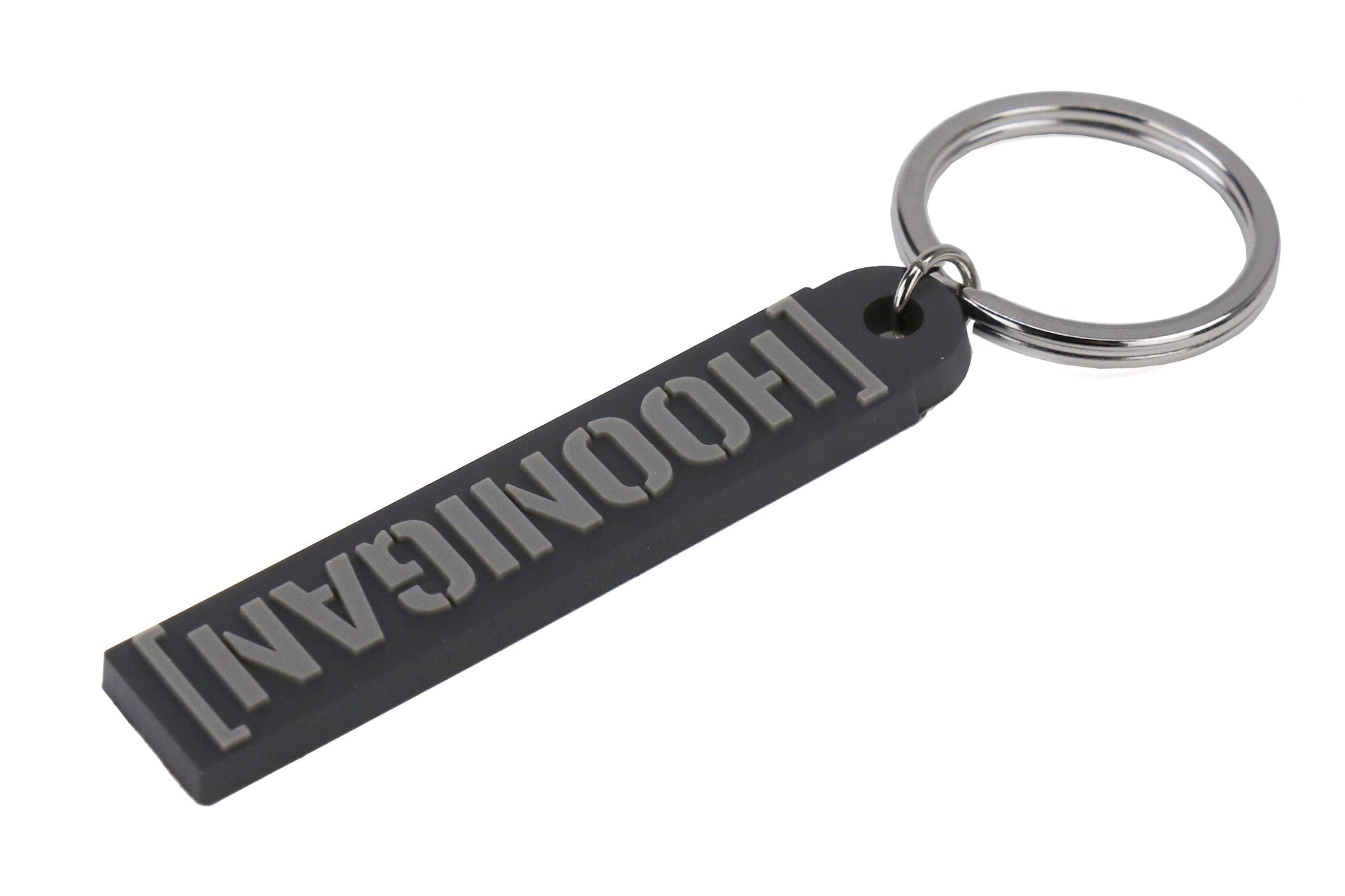 HOOHA318CBAR-BKGY HOONIGAN Censor Bar Rubber Key Chain Black / Gray,