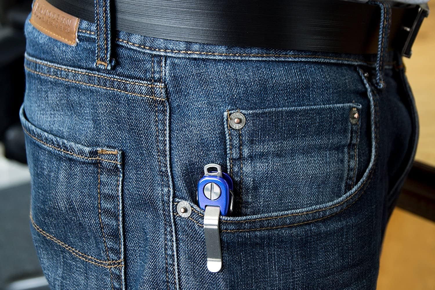 SKU: KS607R-BLUE,,KeySmart Rugged - Multi-Tool Key Holder with Bottle Opener and Pocket Clip (up to 14 Keys, Blue),