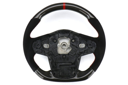 OLMA.70223.1 OLM Carbon Pro Steering Wheel Carbon Fiber and Alcantara with Red Stripe - 2020-2021 Toyota A90 Supra,
