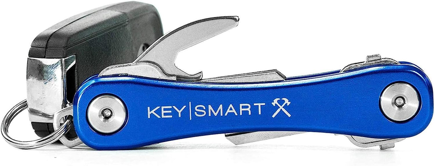 SKU: KS607R-BLUE,,KeySmart Rugged - Multi-Tool Key Holder with Bottle Opener and Pocket Clip (up to 14 Keys, Blue),