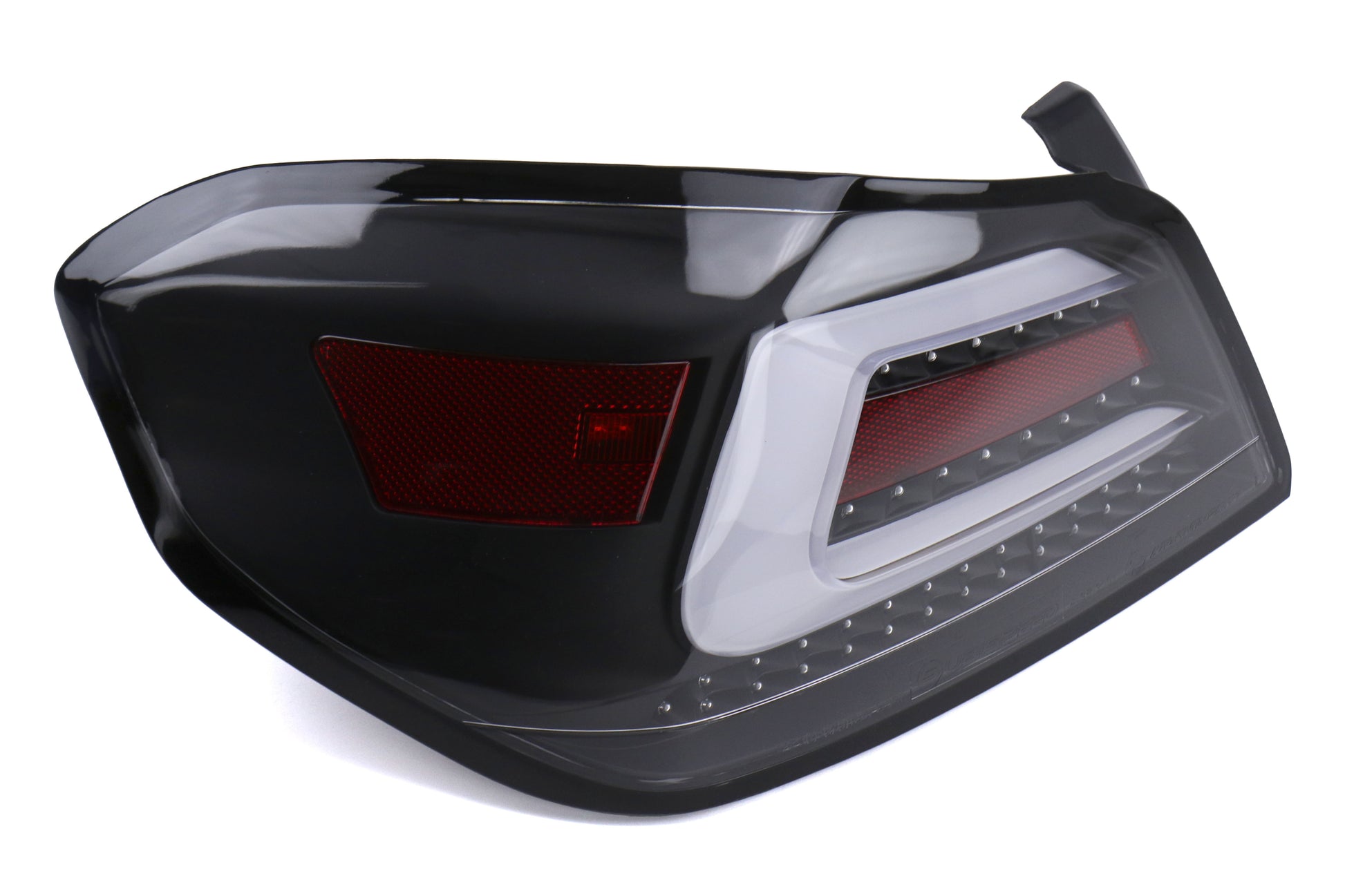 SBSSS15WRX-TR-CBW SubiSpeed USDM TR Style Sequential Tail Lights (CBW) - 2015+ WRX / 2015+ STI-Clear Lens with Black Reflector and White Running Light,