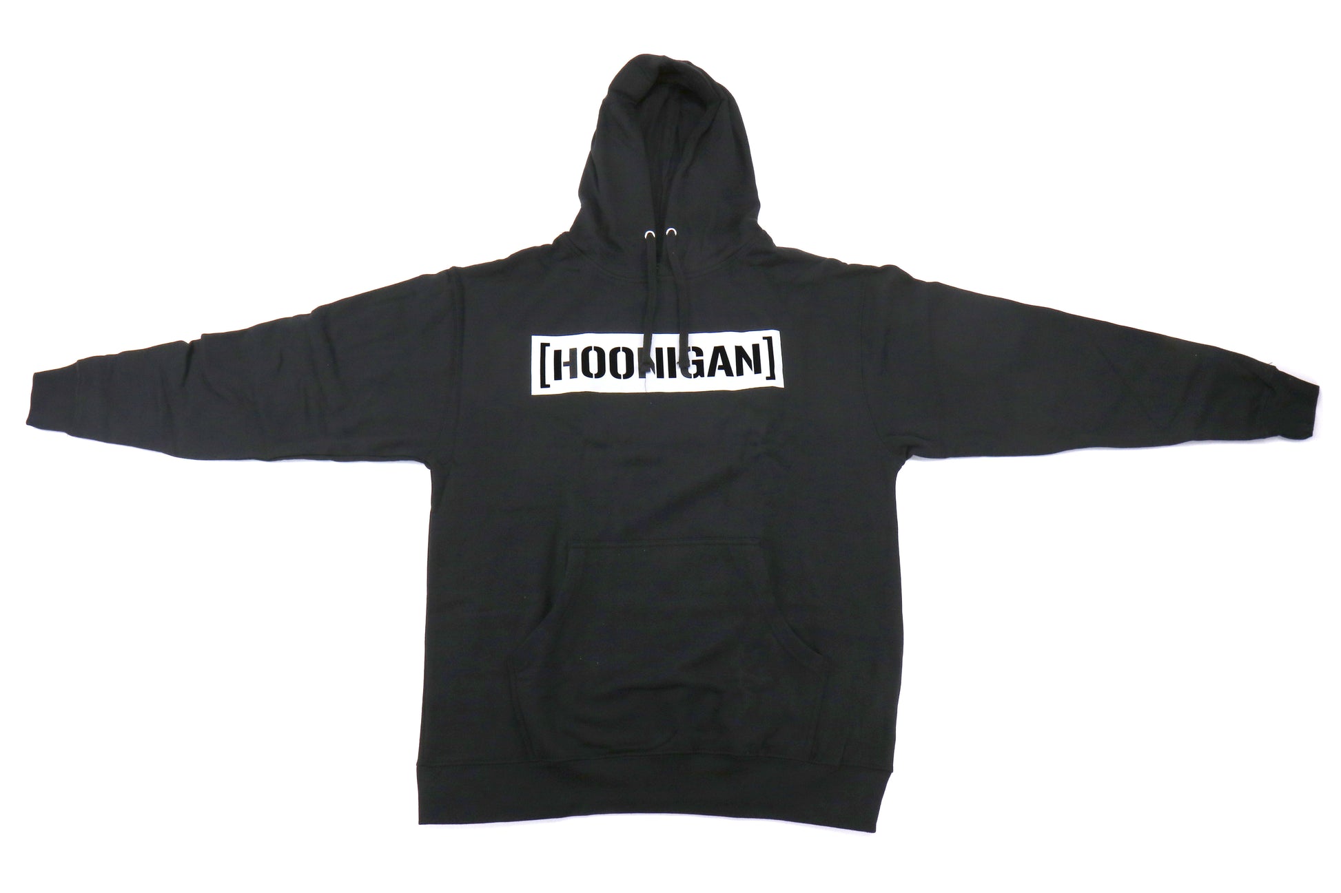 HOOHM251CBAR-BKWT-L HOONIGAN Censor Bar Pullover Hoodie Black / White-Large,