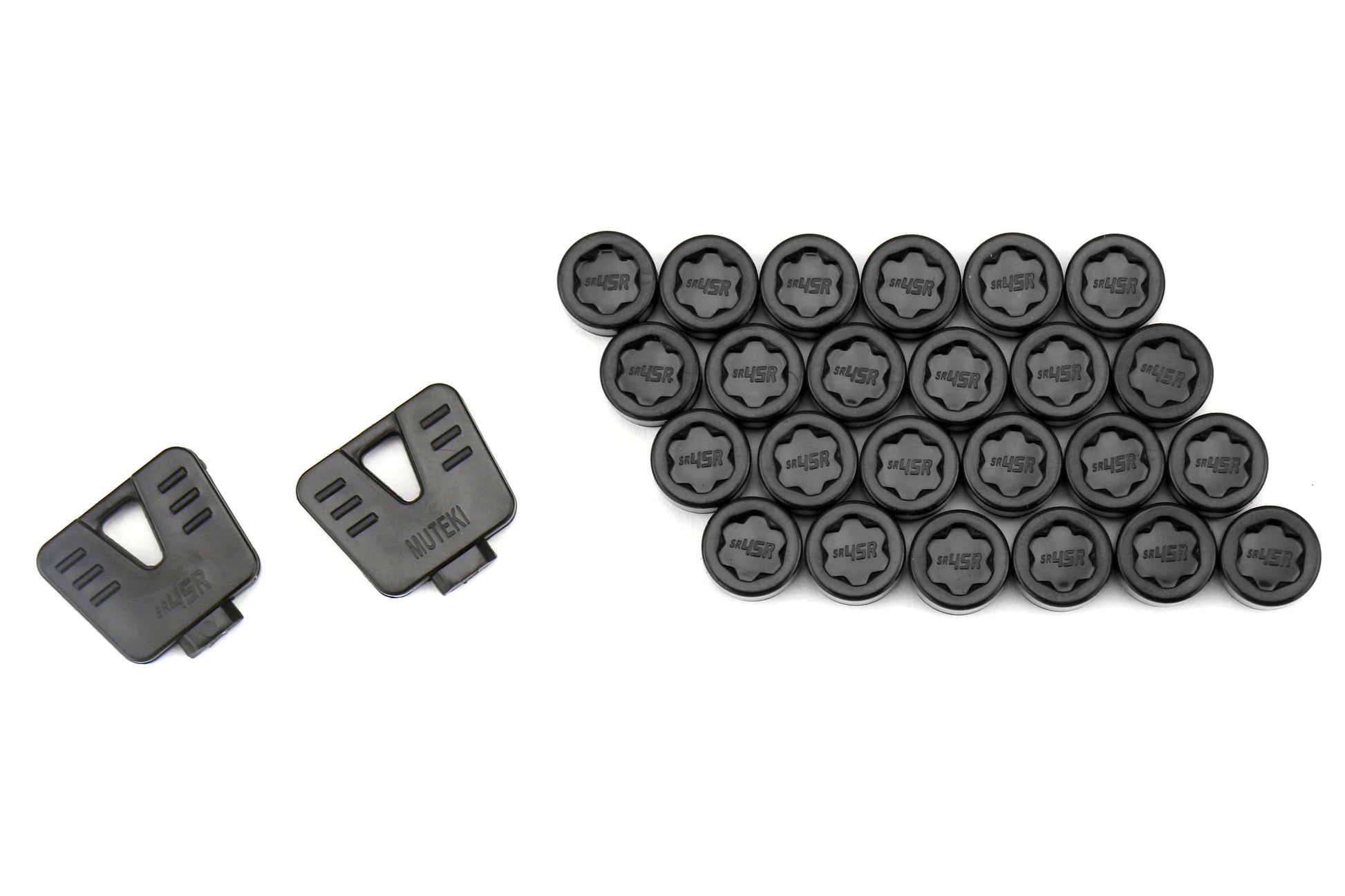 KIC33100B Muteki End Cap Set for SR45R Open Ended Lug Nuts - 2015+ WRX / 2015+ STI / 2013+ FT86 / 2014+ Forester-Black,