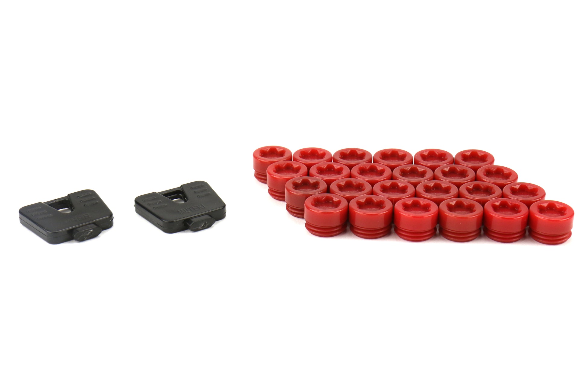 KIC33100R Muteki End Cap Set for SR45R Open Ended Lug Nuts - 2015+ WRX / 2015+ STI / 2013+ FT86 / 2014+ Forester-Red,