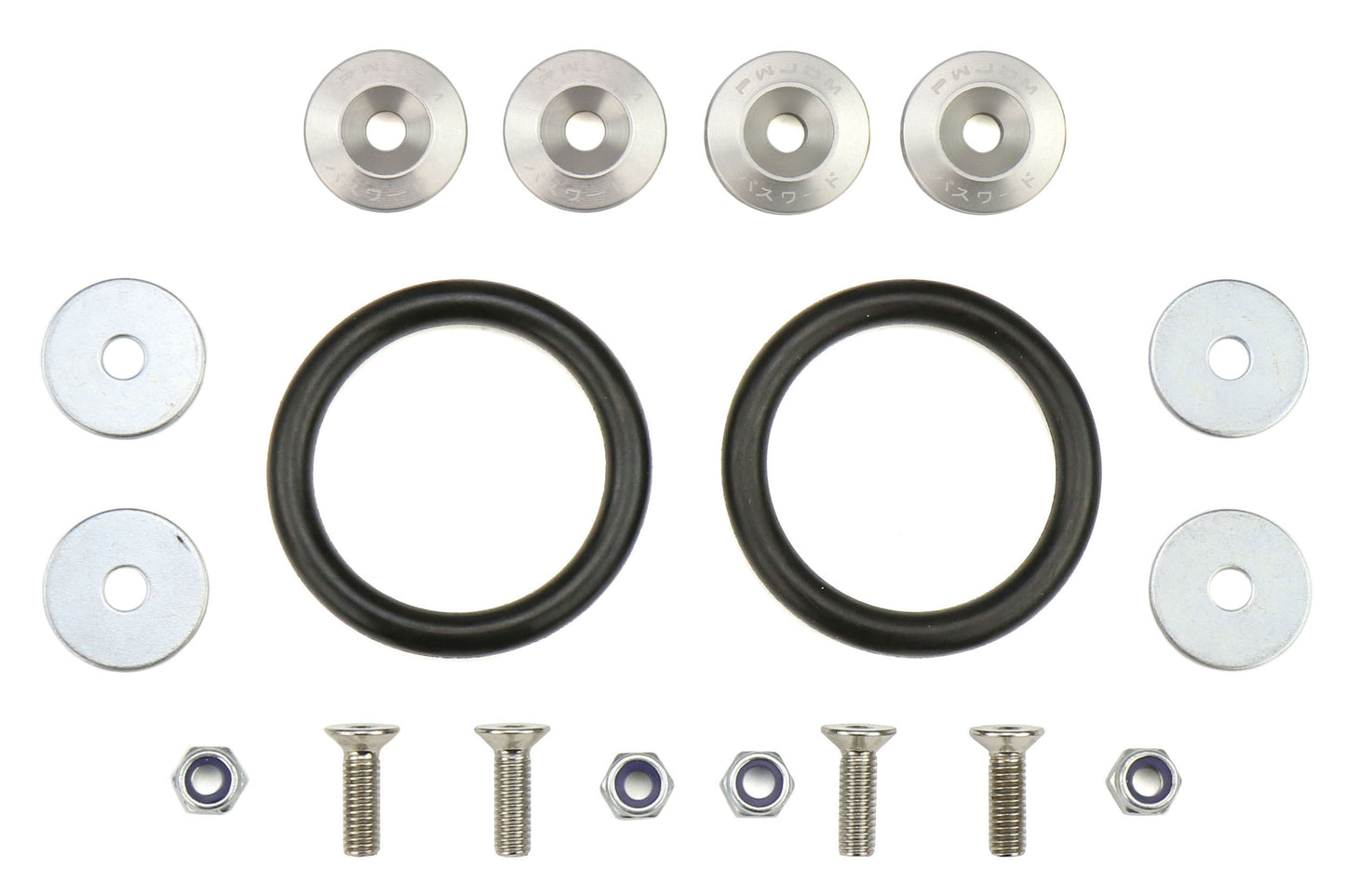 PWJPWBRF-UNV-SIL Password JDM Quick Release Bumper Fasteners - Universal-Silver,