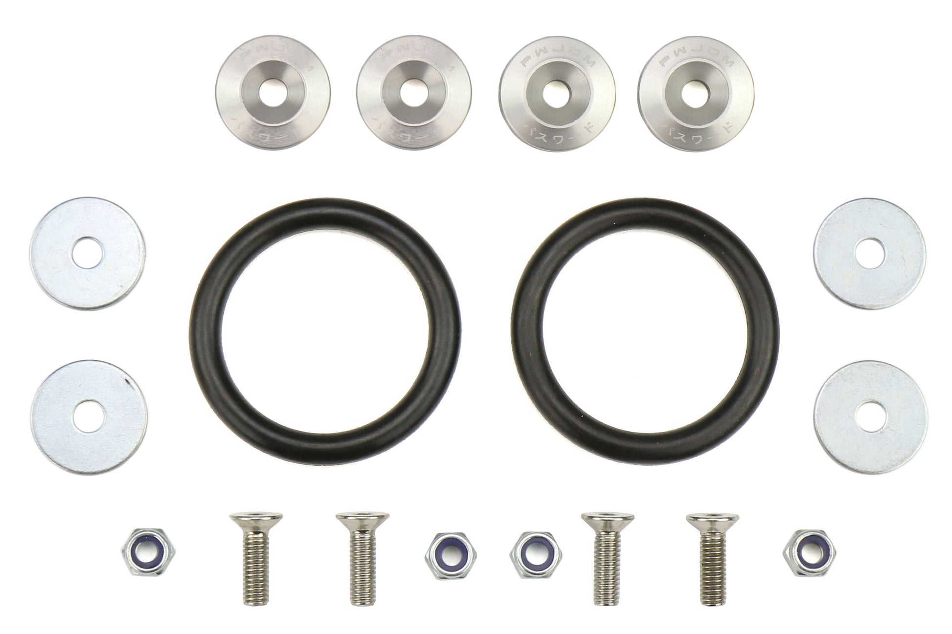 PWJPWBRF-UNV-SIL Password JDM Quick Release Bumper Fasteners - Universal-Silver,