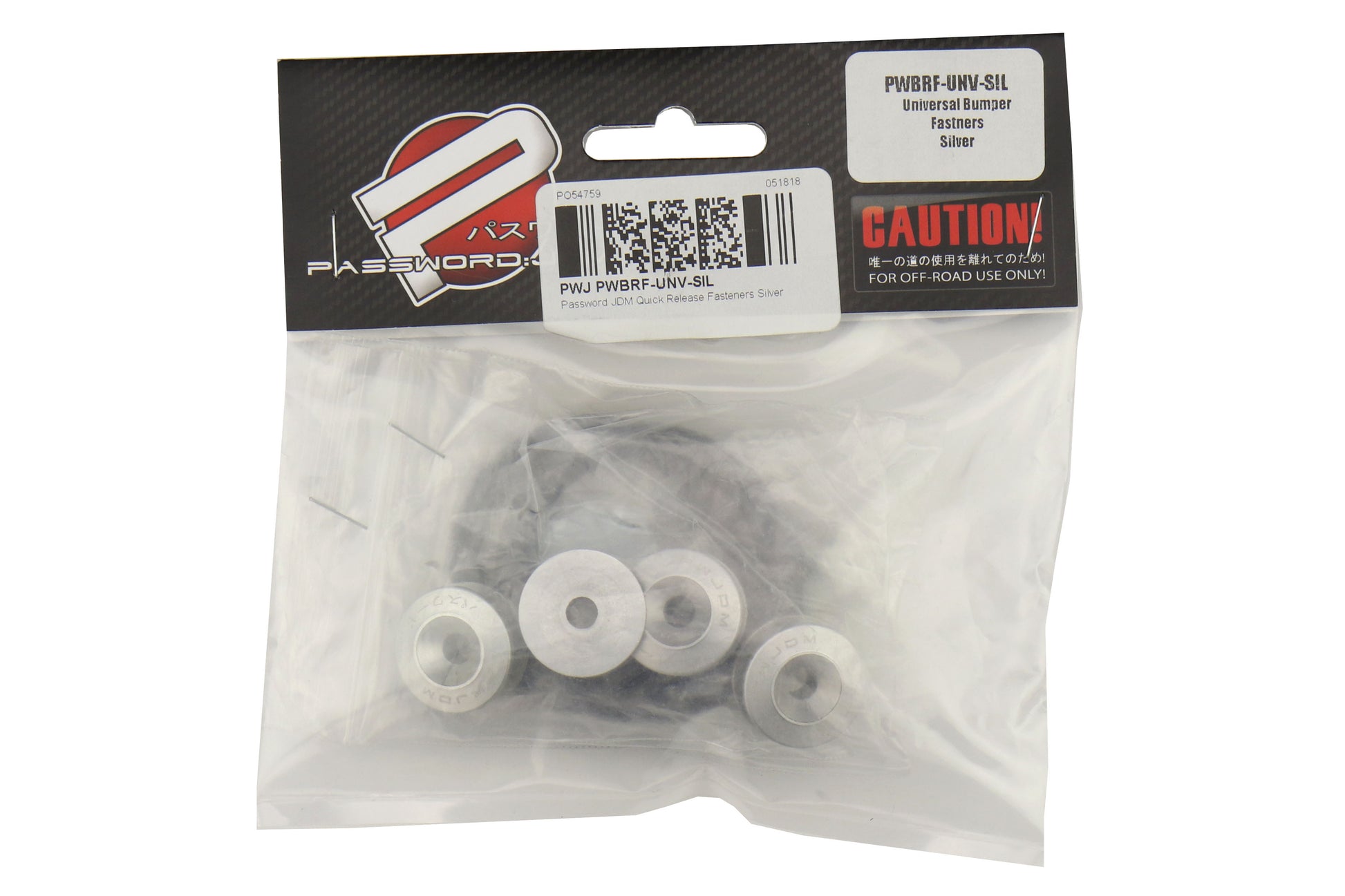 PWJPWBRF-UNV-SIL Password JDM Quick Release Bumper Fasteners - Universal-Silver,