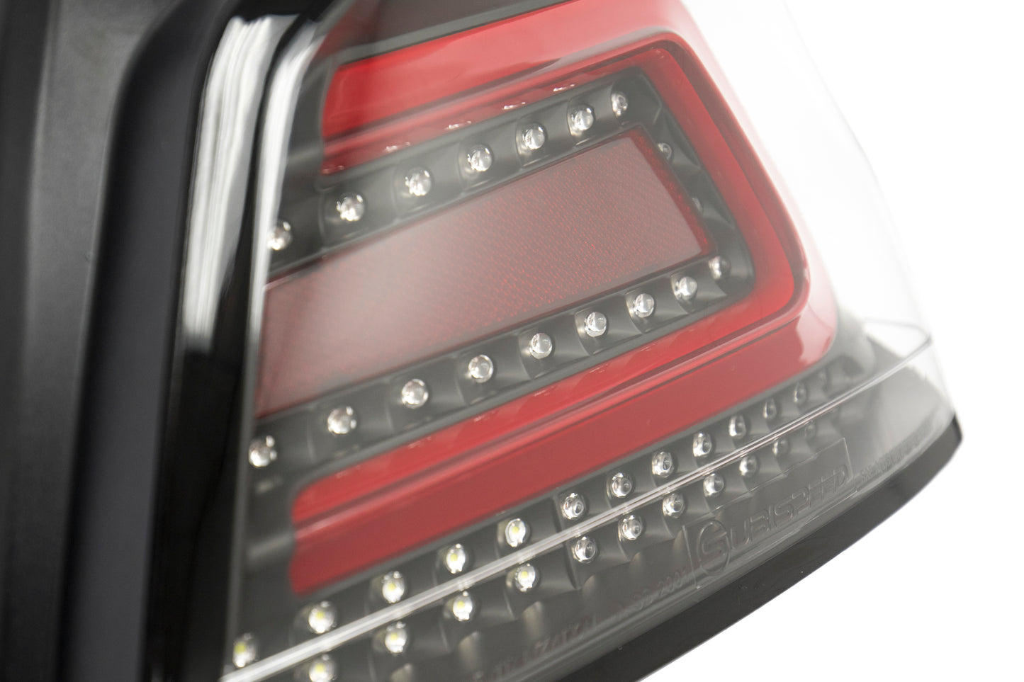 SBSSS15WRX-TR-CBR SubiSpeed USDM TR Style Sequential Tail Lights - 2015+ WRX / 2015+ STI-Clear Lens with Black Reflector and Red Running Light,