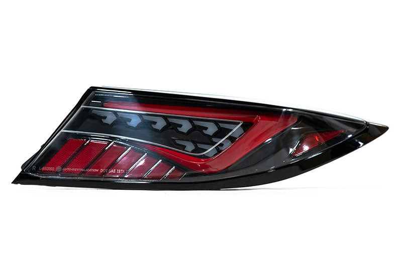 OLM Scythe Style LED Taillights - Clear Lens / Black Base / Red Bar - 2022-2024 Toyota GR86 / Subaru BRZ