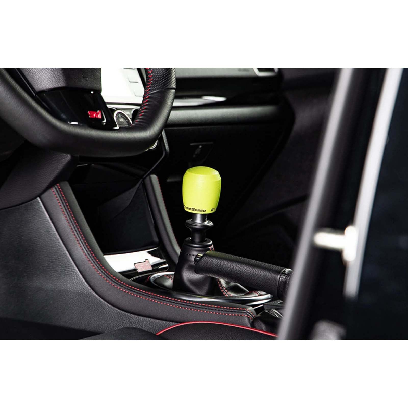 GRM380005 GrimmSpeed Stainless Steel Stubby Shift Knob - Neon Green - 2015-2021 Subaru WRX & STI / 2013-2021 FRS / BRZ / 86,
