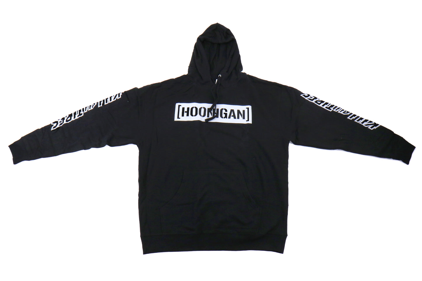 HOOHM251CBKT-BLK-L HOONIGAN Censor Bar Kill All Tires Pullover Hoodie Black / White-Large,