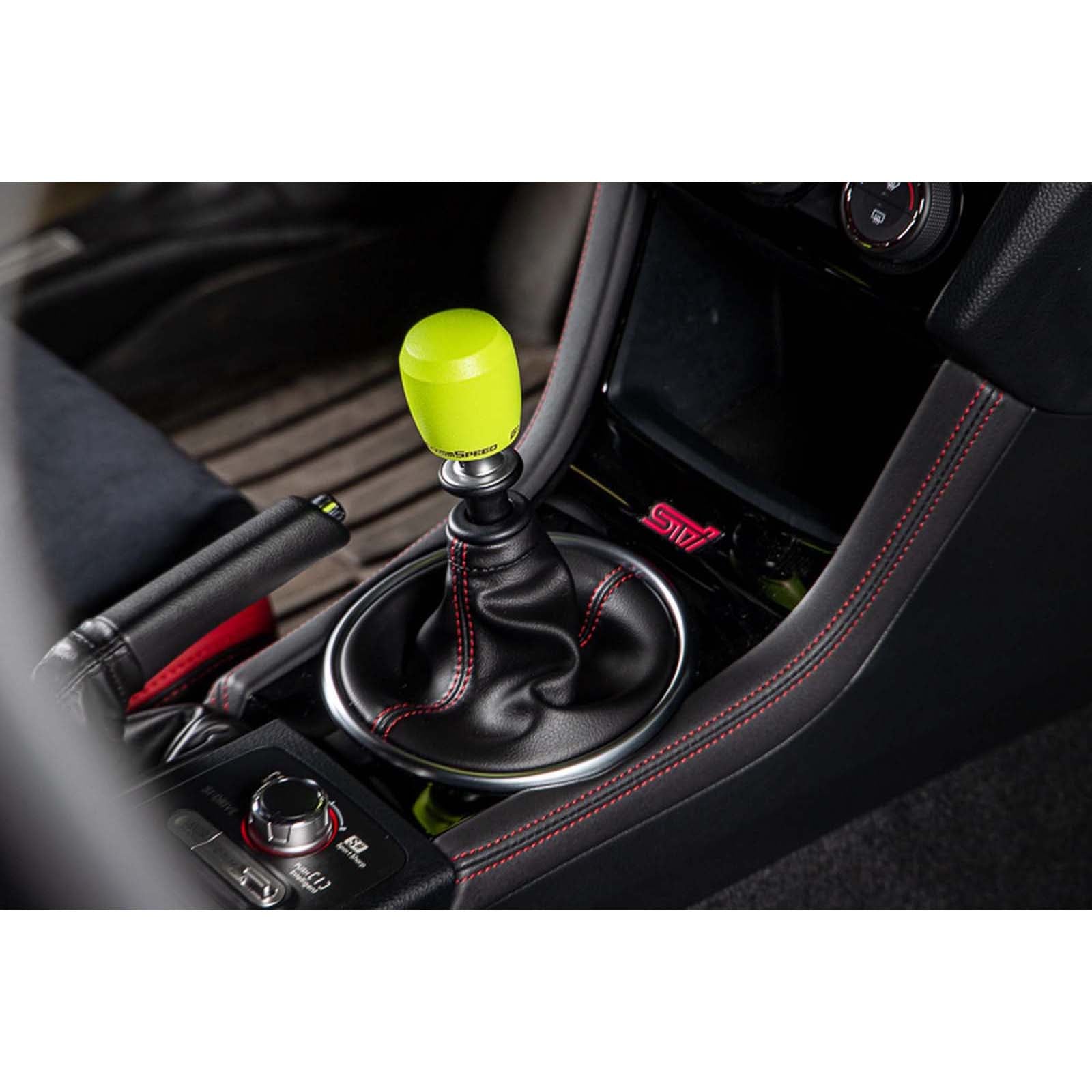 GRM380005 GrimmSpeed Stainless Steel Stubby Shift Knob - Neon Green - 2015-2021 Subaru WRX & STI / 2013-2021 FRS / BRZ / 86,